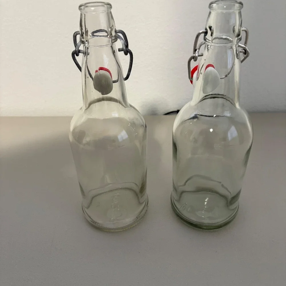 EZ Cap Swing Top Glass Bottles Clear 10 Inch Home Brew Kombucha Set of 2